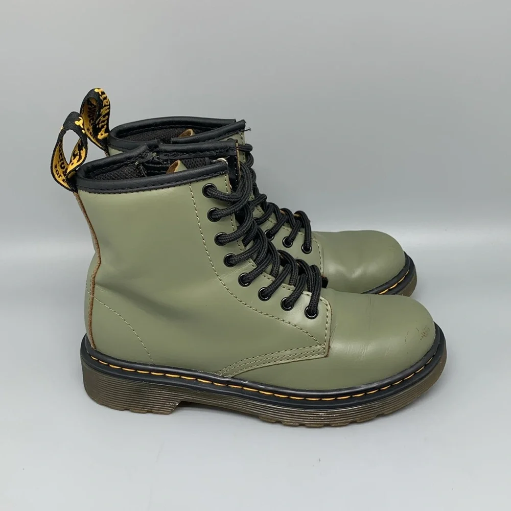 Dr Martens 1460 Green Leather Boots‎ Youth Sz 1